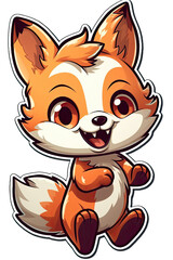 Happy baby Fox on transparent background