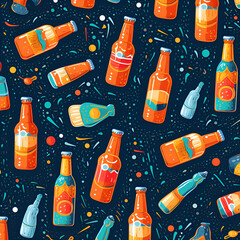 seamless pattern with cosmetics,AI generated
