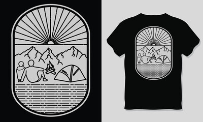 Camping Adventure Outdoor T-shirt Design.