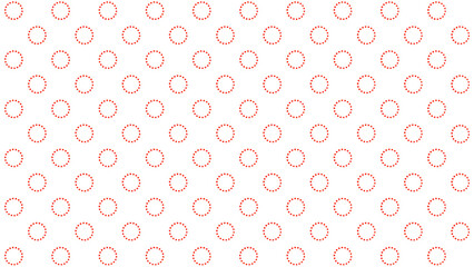 White seamless pattern with red circles