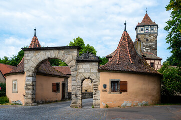 Fototapeta na wymiar The Rodertor castle gate in Rothenburg ob der Tauber. Germany