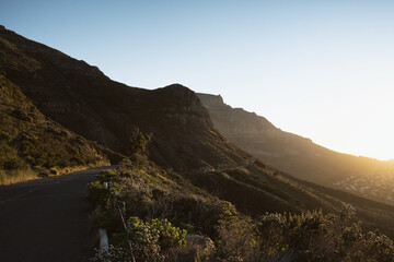 sunset in the mountains