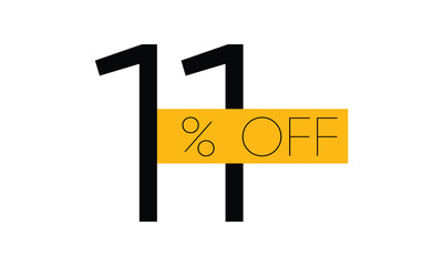creative 11% sale off vector, typography 11% off sale, 11% off discount sale
