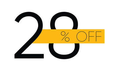 creative 28% sale off vector, typography 28% off sale, 28% off discount sale