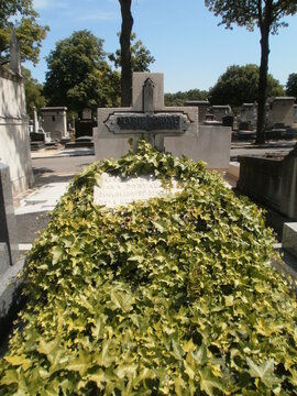 Paris, France - June 2nd 2011 : Montparnasse cemetery. Focus on the grave of Marie Dorval.