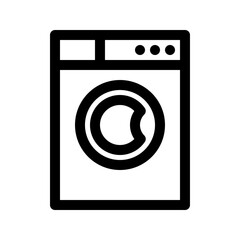 Washing machine outline icon. Vector graphics
