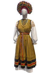 Ukrainian embroidered national traditional costume clothes isolated over white background