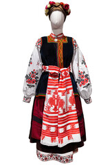 Ukrainian embroidered national traditional costume clothes isolated over white background