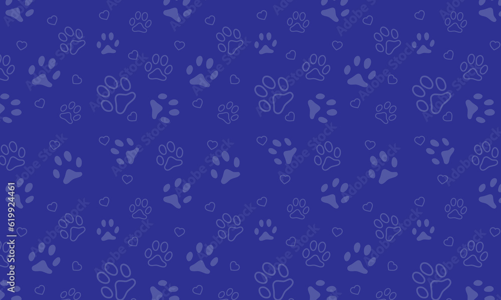 Wall mural vector seamless pattern with cat or dog footprints. cute colorful