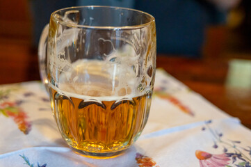 Glass of beer served in a restaurant in Berlin, Germany