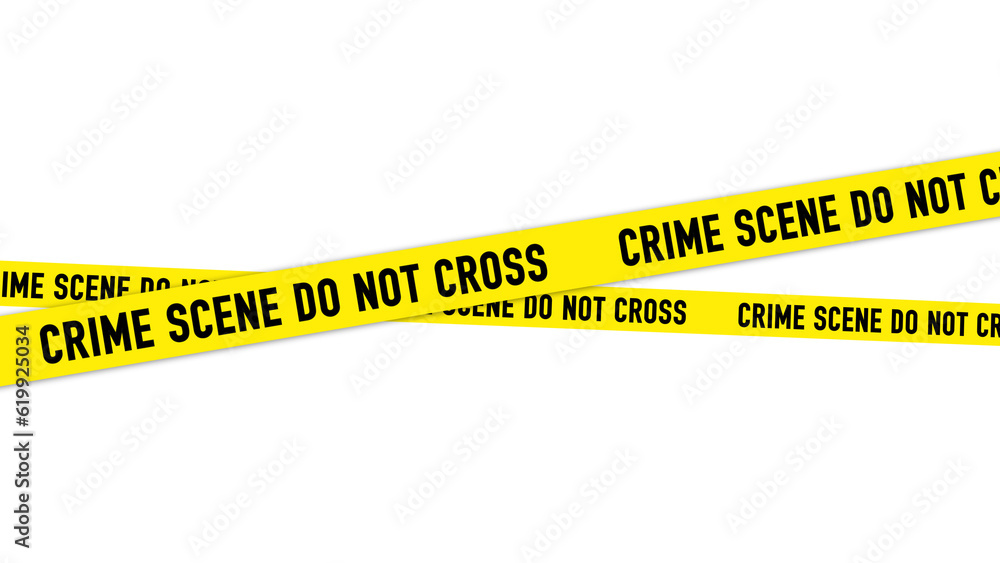 Fototapete Crime scene do not cross tape line 3D Design Element – Transparent PNG, Police Line Graphic, Isolated Object for Crime Scene Design