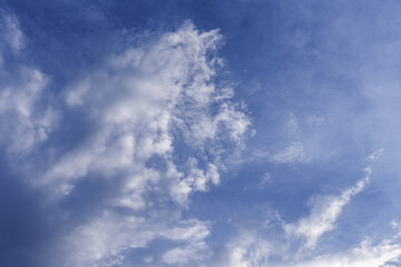 Skies landscape with many scattered clouds and blue sky