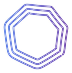 Purple Neon Light Sign Hexagon Polygon Frame