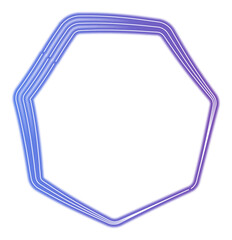 Purple Neon Light Sign Hexagon Polygon Frame