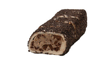 Sweet roll with chocolate and nuts, turkish sweets.