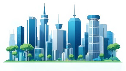 Fototapeta na wymiar modern city skyline illustration