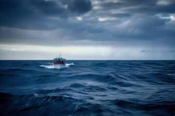 Wind turbines in sea, alternative energy source, AI Generated