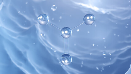 sulfite molecular structure, 3d model molecule, sulfite ion, structural chemical formula view from a microscope