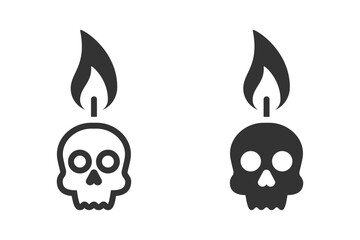 Skull candle icon. Vector illustration.