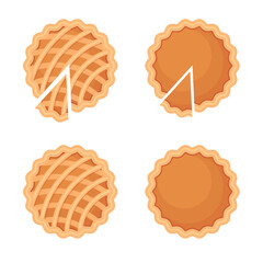 Pies Vector Illustration.Thanksgiving and Holiday Pumpkin Pie. Graphic elements for Web site page and mobile app design vector element © pvl0707