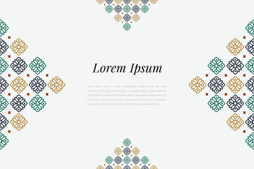 Islamic Decorative background in Arabic colorful. Simple geometric mosaic with colorful Islamic ornamental details.