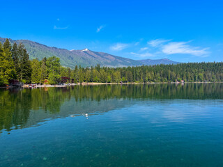 Beautiful Lake McDonald in Glacier National Park by West Glacier in Montana