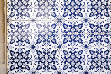 Background of Colorful and traditional Portuguese tiles