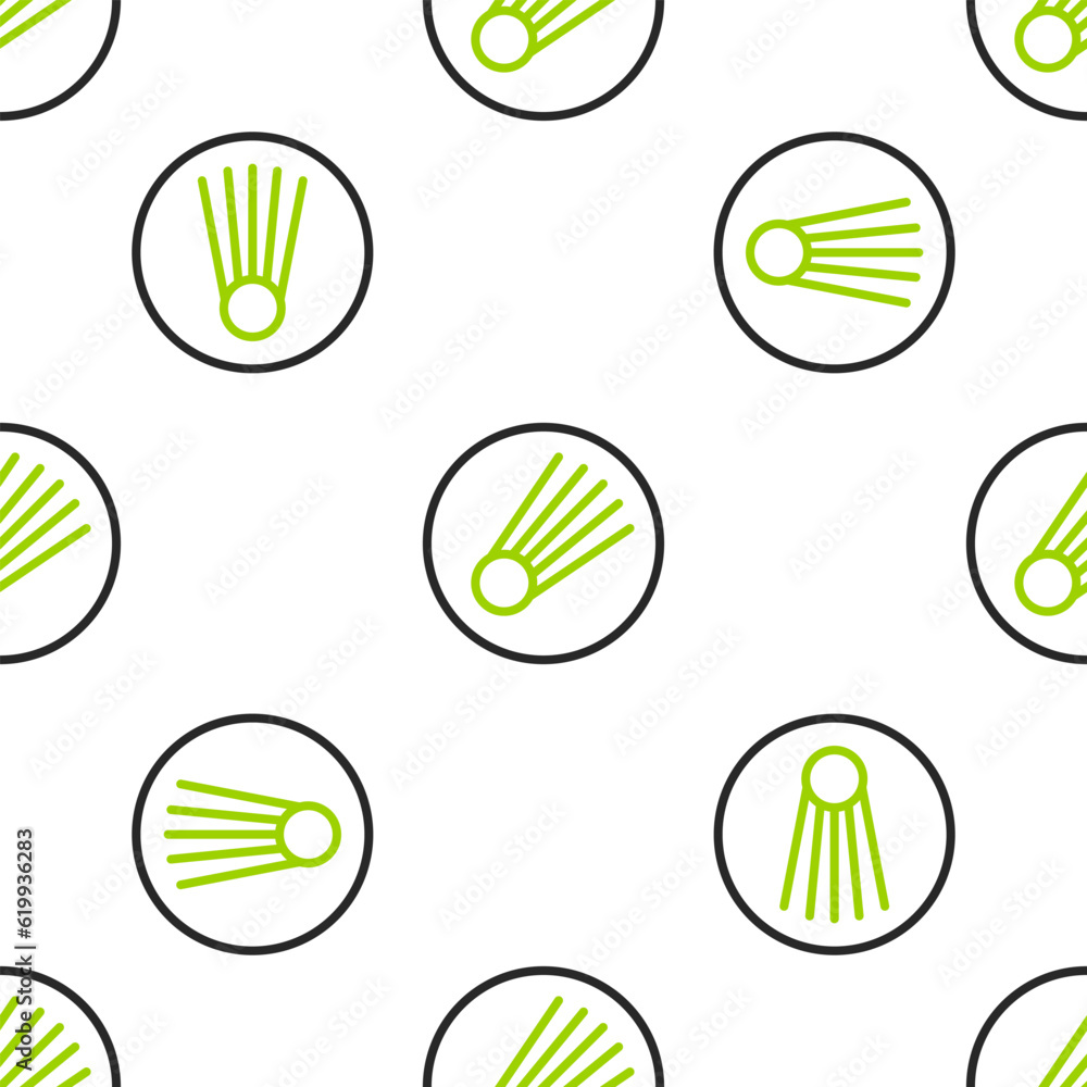 Poster line comet falling down fast icon isolated seamless pattern on white background. vector