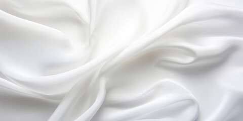 Fototapeta na wymiar Texture of white silk fine fabric with different folds. Texture of tulle, white wedding fabric. Generative AI.