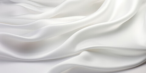 Obraz premium Texture of white silk fine fabric with different folds. Texture of tulle, white wedding fabric. Generative AI.