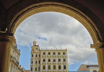 Arch on the Plaza Vieja in Habana, Cuba