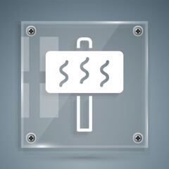 White Sauna icon isolated on grey background. Square glass panels. Vector