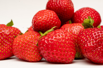 strawberries on white background