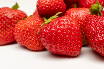 strawberries on white background