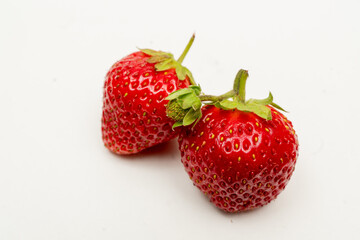 strawberries on white background