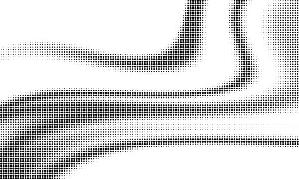 Monochrome gradient halftone dots background. Vector illustration. Big wave