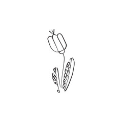 Fototapeta premium hand drawn flower logo. illustration of flower