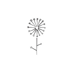 hand drawn flower logo. illustration of flower