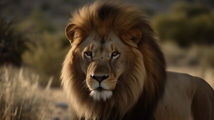 Fototapeta na wymiar A Majestic Lion, King of the Jungle