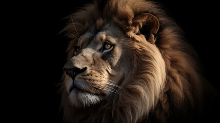 Naklejka premium A Majestic Lion, King of the Jungle