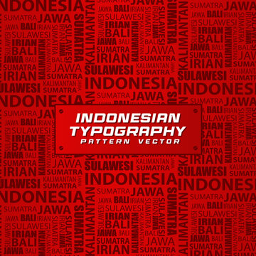 INDONESIAN TYPOGRAPHY VECTOR PATTERN BACKGROUND