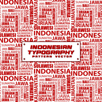 INDONESIAN TYPOGRAPHY VECTOR PATTERN BACKGROUND