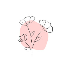 hand drawn flower logo