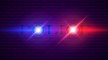 Police lights light. Vector illustration.