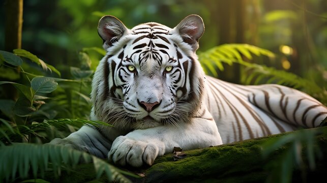 A White Tiger in it's Natural Habitat