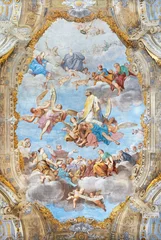 Poster GENOVA, ITALY - MARCH 8, 2023: The ceiling fresco Apotheosis of St. Filip Neri in the church Chiesa di San Filippo Neri by Marcantonio Franceschini (1648 - 1729). © Renáta Sedmáková