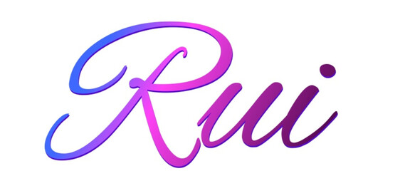 Obraz premium Rui - light blue and blue color - male name - ideal for websites, emails, presentations, greetings, banners, cards, books, t-shirt, sweatshirt, prints