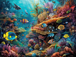 Obraz na płótnie Canvas Underwater Adventure: Humanized Fish