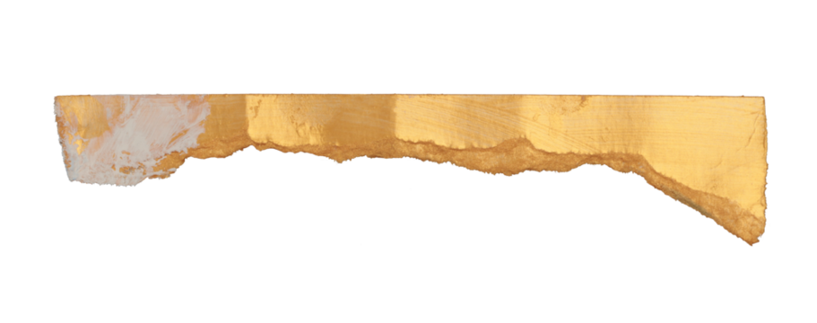 PNG Torn empty old grunge pieces texture cardboard paper on transparent background. Gold color.