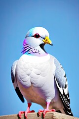 Obraz premium a colorful bird with a blue beak. created with Generative AI technology